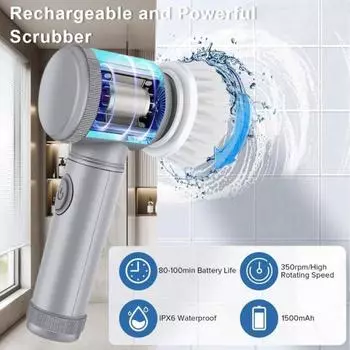 1 комплект электрических щеток для чистки с 6 различными насадками для предотвращения разбрызгивания