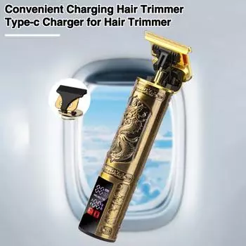 1 комплект электрического триммера для волос, цифровой дисплей, Dragon Phoenix, удобное зарядное устройство типа C, долговечный аккумуляторный триммер для волос