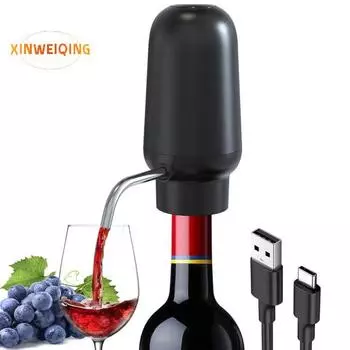 1 комплект электрического устройства для разлива вина, легко моется, удобный графин для вина, высокоэффективный перезаряжаемый аэратор, для дома чёрный