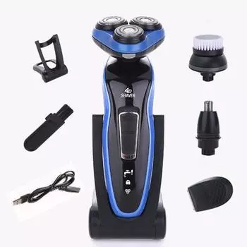 1 комплект электробритвы Sharp Floating 3 головки лезвия Водонепроницаемый Многофункциональный 3-в-1 машинка для стрижки бороды Триммер для удаления волос в носу Мужские принадлежности A