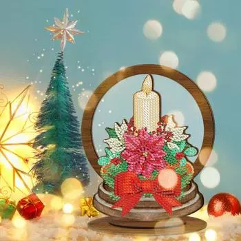 1 комплект Алмазная картина Рождественское украшение с деревянной основой Горный хрусталь ручной работы Санта-Клаус Олень Снеговик Дерево Рабочий стол Материал для украшения Сумка F