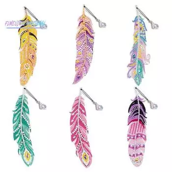1 комплект алмазная живопись перо закладка с подвеской из искусственного кристалла изысканное ремесло «сделай сам» для украшения дома разноцветный
