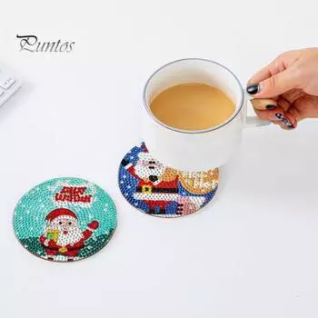 1 комплект, алмазная живопись, подставка, тонкая работа, сделай сам, рождественские художественные подставки, набор для рукоделия для взрослых и детей A