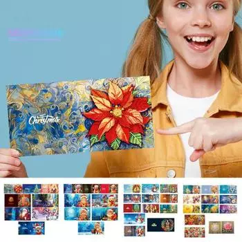 1 комплект алмазная живопись поздравительная открытка DIY горный хрусталь Рождественская открытка ремесленный комплект для украшения фестиваля синий