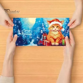 1 комплект алмазная живопись поздравительная открытка DIY горный хрусталь Рождественская открытка ремесленный комплект для украшения фестиваля синий