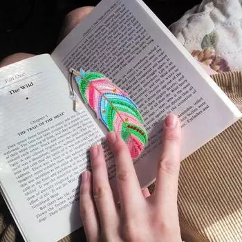 1 комплект, алмазная живопись, закладка, тонкая работа, сделай сам, форма пера, наборы закладок со стразами для дома