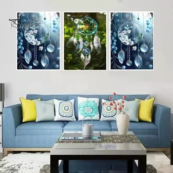 1 комплект алмазной живописи DIY цветок комплект алмазной живописи художественная картина орнамент для украшения дома темно-синий