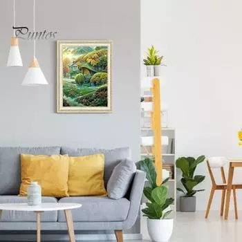 1 комплект алмазной живописи картина тонкой работы DIY пейзаж комплект алмазной живописи для украшения дома светло-розовый