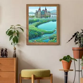 1 комплект алмазной живописи картина тонкой работы DIY пейзаж комплект алмазной живописи для украшения дома светло-зеленый