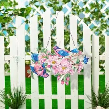 1 комплект алмазной живописи кулон красивый цветок птица узор DIY ремесло орнамент для украшения дома и офиса B