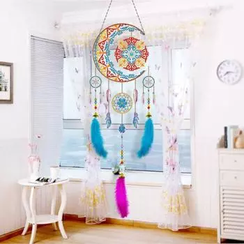 1 комплект алмазной живописи Ловец снов сверкающий DIY алмазная живопись кулон комплект для украшения дома зелёный