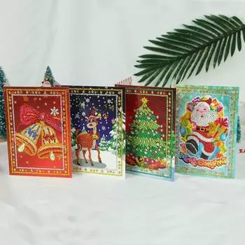 1 комплект алмазной живописи поздравительная открытка изысканный DIY алмазная живопись рождественские открытки для дома праздничный