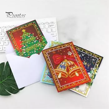 1 комплект алмазной живописи поздравительная открытка изысканный DIY алмазная живопись рождественские открытки для дома праздничный 1 Set Christmas