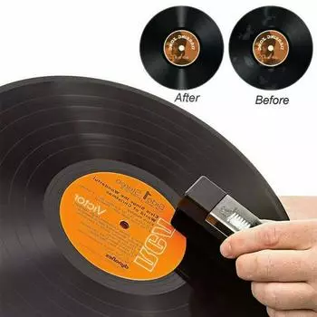 1 комплект антистатических чистящих средств для виниловых пластинок, щетка для удаления пыли для проигрывателя виниловых пластинок LP чёрный