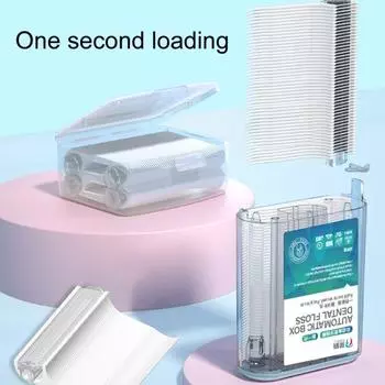 1 комплект, автоматический одноразовый изогнутый крючок с изогнутой головкой и хвостом, нескользящая ручка, палочка для зубной нити, коробка для хранения зубной нити, инструмент для ухода за полостью рта для дома A