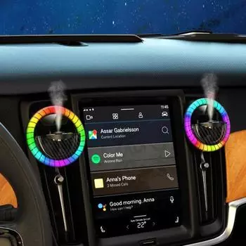1 комплект автомобильного RGB вентиляционного кольца для парфюмерии, устранения светящегося запаха, 200 мАч, автомобиля A чёрный