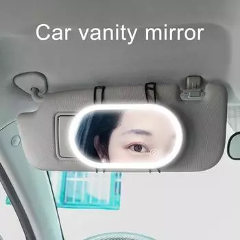 1 комплект автомобильного сенсорного зеркала для макияжа с регулируемой яркостью внутреннего управления Type-C автомобильного светодиодного заднего вида серый