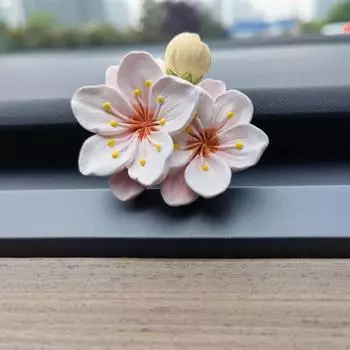 1 комплект автомобильных ароматерапевтических зажимов с эфирным маслом в форме цветка персика для устранения запахов