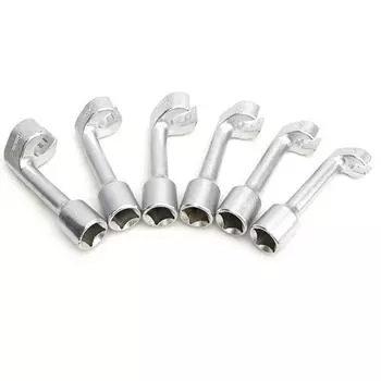 1 комплект автомобильных дизельных топливных трубных торцевых ключей с Г-образным открытым шестигранником и щелевым ключом для датчика кислорода, инструменты для ремонта автомобиля чёрный