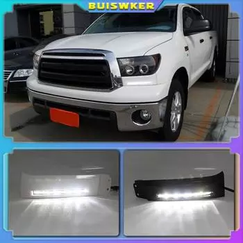 1 комплект автомобильных передних бамперных огней для Toyota Tundra 2007 2008 2009 2010 2011 2012 2013 12 В светодиодные дневные ходовые огни DRL противотуманные фары