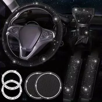 1 комплект автозапчастей, ювелирных аксессуаров, рулевого колеса, ремня безопасности, плечевой накладки, кольца, наклейки с логотипом 8 pcs красный