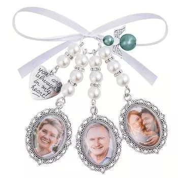 1 комплект аксессуаров: Подвеска с кружевным дном, бантом, держателем для драгоценных камней и фоторамкой с просверленными жемчужинами на тему любви Pack of 1