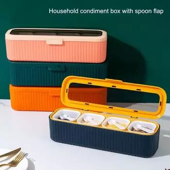 1 комплект, банка для приправ, пылезащитные товары для дома, хороший эффект уплотнения, коробка для хранения приправ, банка для специй, кухонный инструмент, прочный, многоцелевой синий