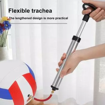 1 комплект баскетбольный насос с иглами, удлинительный шланг с насадкой, трубка из алюминиевого сплава, эргономичный быстрый воздушный насос для футбольных мячей для регби, кольцо для плавания серебряный