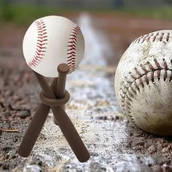 1 комплект бейсбольных мячей, кронштейн для демонстрации, толстая деревянная бейсбольная бита в форме, противоскользящая подставка для памятных вещей, настольный декоративный бейсбол белый