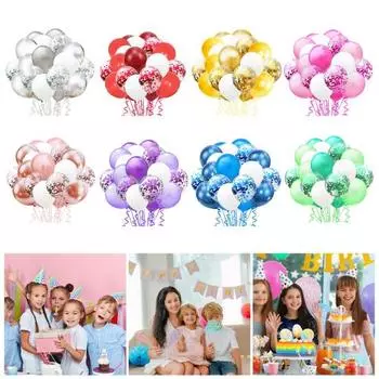 1 комплект, белый, золотой, желтый, воздушный шар, свадебный комплект, латексная лента с блестками для дня рождения и свадьбы красный