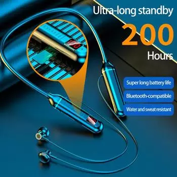 1 комплект беспроводной гарнитуры, совместимой с Bluetooth, 5,2 интеллектуального шумоподавления, светодиодный цифровой дисплей, стерео чёрный