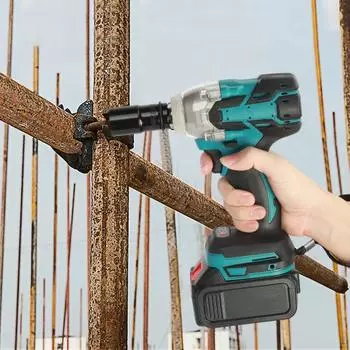 1 комплект, беспроводной ударный гайковерт с эргономичной ручкой, бесщеточный двигатель с высоким крутящим моментом, храповой ключ, инструмент для ремонта, заводские поставки B