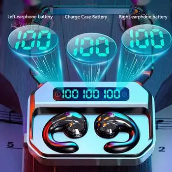 1 комплект беспроводных наушников A99 с длительным сроком службы батареи, безболезненным ношением, совместимыми с Bluetooth, совместимыми с HD, 5.1, функцией вызова, интеллектуальным светодиодом шумоподавления чёрный