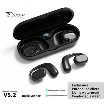 1 комплект беспроводных наушников Bluetooth-совместимые 5.2 Активное шумоподавление Стерео объемный звук Отпечаток пальца Сенсорный светодиод Питание Цифровой дисплей Низкая задержка чёрный