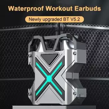 1 комплект беспроводных наушников HIFI стерео звук Bluetooth-совместимые наушники 5,2 водонепроницаемые наушники музыкальный звонок игры серый