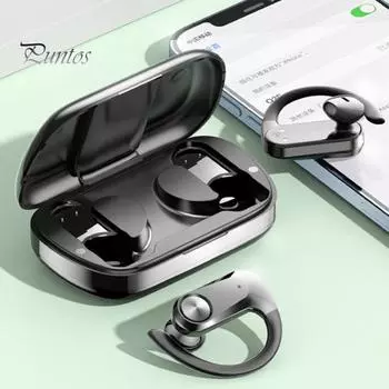 1 комплект беспроводных наушников Q2S со светодиодным цифровым дисплеем, поддержкой TF-карты, Hi-Fi стереозвуком, совместимыми с Bluetooth, водонепроницаемыми беспроводными наушниками IPX5 5.3 для дома чёрный