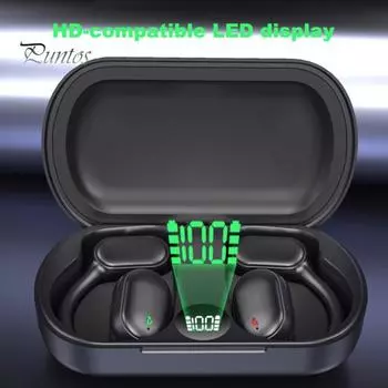 1 комплект беспроводных наушников с воздушной проводимостью, совместимых с Bluetooth, 5.3-дюймовым интеллектуальным шумоподавлением, стереозвуком, объемным звучанием, прослушиванием музыки, не вставными наушниками чёрный