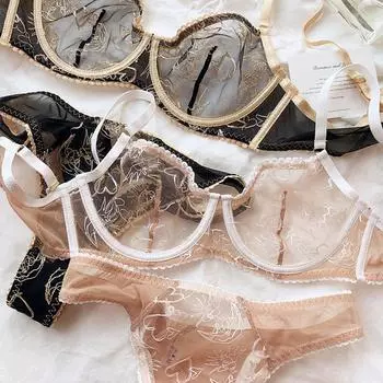 1 комплект/бесшовный комплект женского нижнего белья, сексуальный бюстгальтер пуш-ап из ледяного шелка, дышащий, беспроводной, съемный, с подкладкой, бюстгальтер с открытой спиной, крест-накрест S