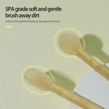 1 комплект безопасная компактная зубная щетка для новорожденных, уход за полостью рта малышей с щеткой для языка для детей