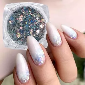 1 комплект блесток для ногтей, сверкающие ультратонкие блестящие визуальные эффекты, яркие цвета, широкие декоративные A