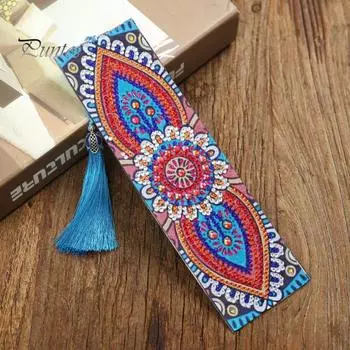 1 комплект, блестящая алмазная закладка для рисования, специальная форма с кисточками, яркий цвет, снятие стресса, сделай сам, художественная закладка для рукоделия A