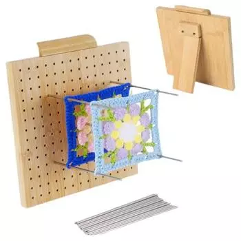 1 комплект блокировочной доски для вязания крючком с 10 штифтами из нержавеющей стали своими руками из цельного дерева бабушкин квадрат для вязания деревянная блокировочная доска аксессуары для вязания крючком