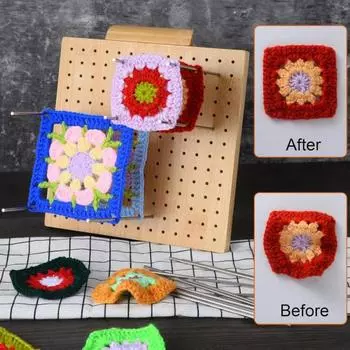 1 комплект блокировочной доски для вязания крючком с 10 штифтами из нержавеющей стали DIY Solid