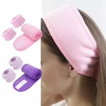 1 комплект, браслет-повязка на голову, сильное водопоглощение, влагостойкий, легко носить с собой, практичное мытье лица, спа-повязка на запястье, повязка на голову, аксессуары для волос