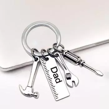 1 комплект брелоков, креативная коллекционная отвертка из нержавеющей стали, подвесной кулон на День отца 1 серебряный