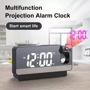 1 комплект будильника высокой яркости с большим экраном компактный интеллектуальный электронный ночник для офиса чёрный