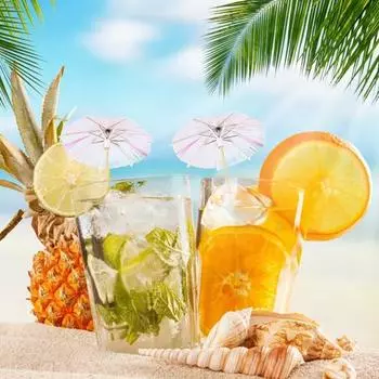 1 комплект, бумажные палочки для коктейльных зонтов, пищевой класс, не содержит BPA, красочные коктейльные зонтики, вечерние украшения для еды и напитков Fluorescent