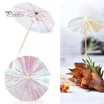 1 комплект, бумажные палочки для коктейльных зонтов, пищевой класс, не содержит BPA, красочные коктейльные зонтики, вечерние украшения для еды и напитков Fluorescent