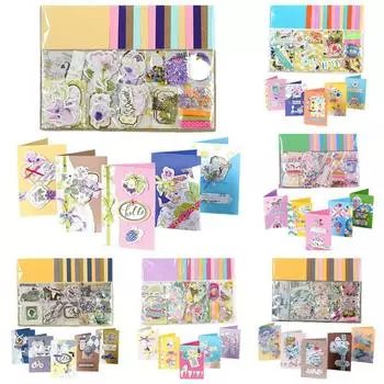 1 комплект бумажных красочных поздравительных открыток ручной работы, набор материалов для изготовления своими руками в качестве новогоднего подарка на день рождения A