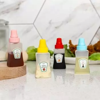 1 комплект, бутылка для приправ, мини-милый портативный, простой в управлении, надежный ПЭТ-материал, герметичная бутылка для соуса A